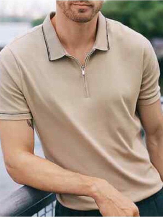 Express Other - EXPRESS MEN’S POLO IN KHAKI WITH DARM TRIM SIZE MEDIUM
